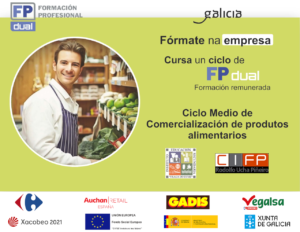 Cartel anuncio FP Dual - CM Comercialización Produtos Alimentarios